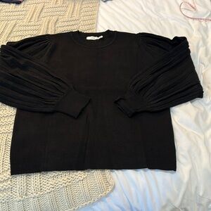 Lush Balloon Sleeve Black Sweater NWOT Medium